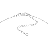 Olas d'Oro - 14K White Gold Sideways Mini CZ Cross Adjustable Necklace