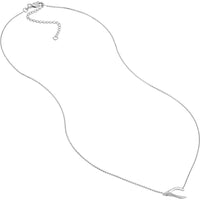 Olas d'Oro - 14K White Gold Sideways Wishbone Adjustable Necklace 2.30 Grams