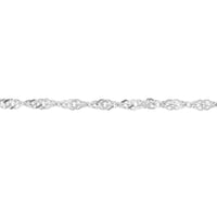 Olas d'Oro - 14K White Gold Singapore Chain Adjustable Anklet - 9-10 Inches Length