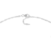 Olas d'Oro - 14K White Gold Singapore Chain Adjustable Anklet - 9-10 Inches Length