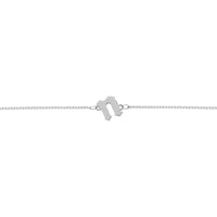 Olas d'Oro - 14K White Gold Slanted Gothic Initial Bracelet