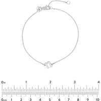 Olas d'Oro - 14K White Gold Slanted Gothic Initial Bracelet