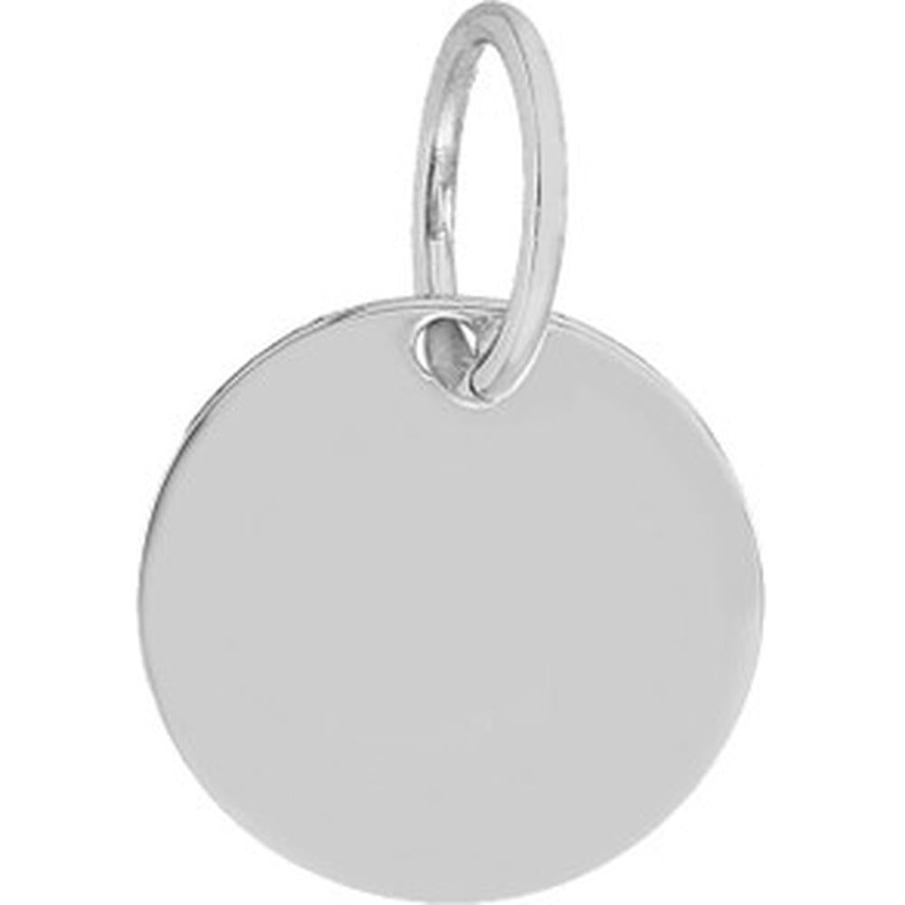 Olas d'Oro - 14K White Gold Small Disk Engravable Charm - 12mm