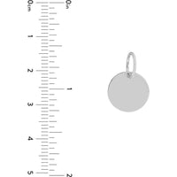 Olas d'Oro - 14K White Gold Small Disk Engravable Charm - 12mm