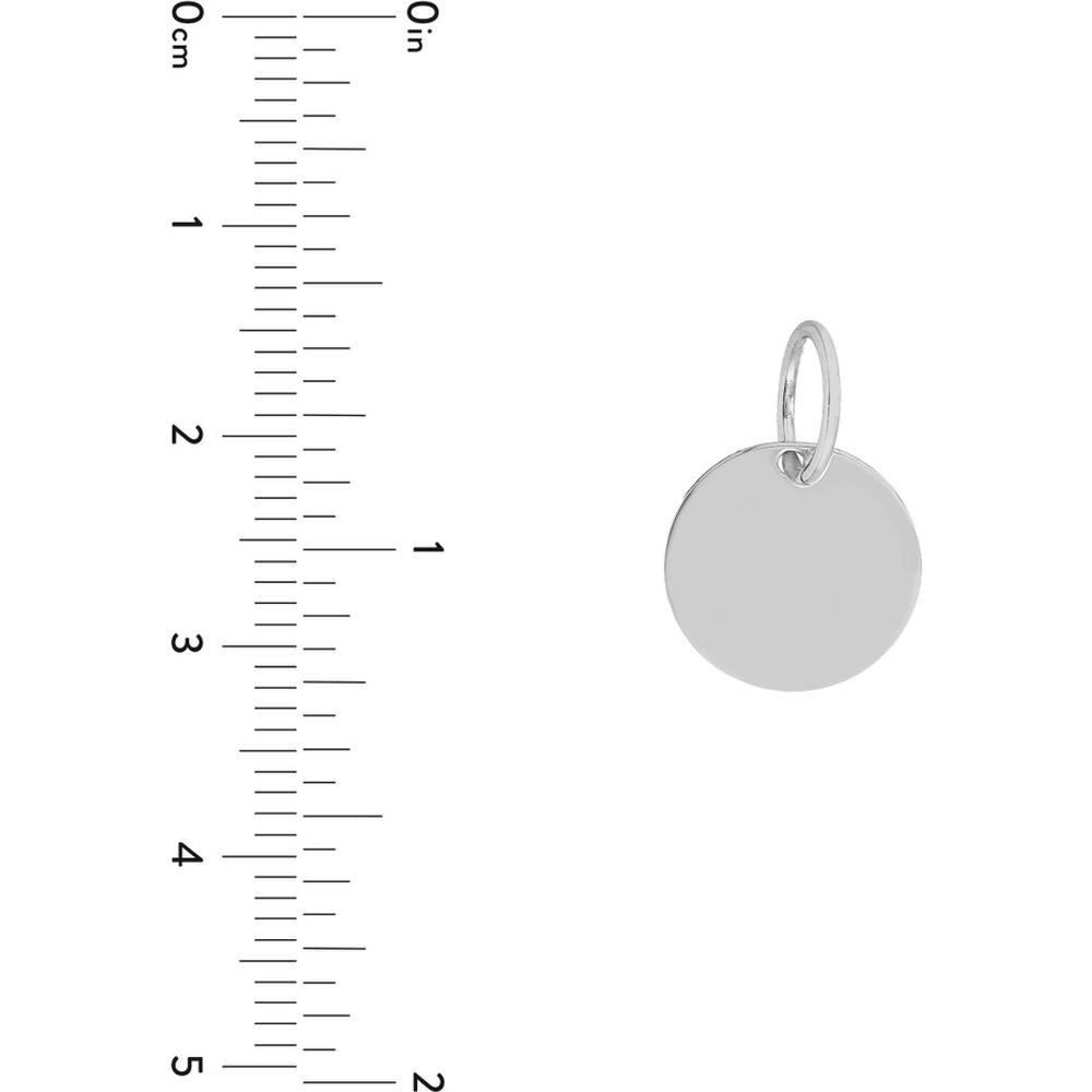 Olas d'Oro - 14K White Gold Small Disk Engravable Charm - 12mm
