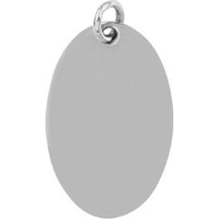Olas d'Oro - 14K White Gold Small Oval Engravable Charm - 20x13mm