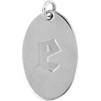 Olas d'Oro - 14K White Gold Small Oval Engravable Charm - 20x13mm