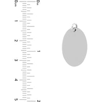 Olas d'Oro - 14K White Gold Small Oval Engravable Charm - 20x13mm