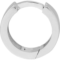 Olas d'Oro - 14K White Gold Small Round Hoop Earrings with Hinge Closure 1.90 Grams