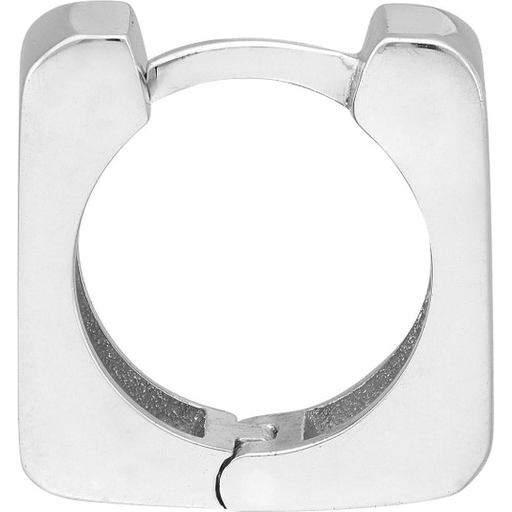 Olas d'Oro - 14K White Gold Small Square Hoop Earrings - 10.50mm