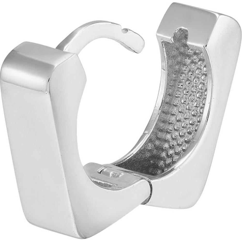 Olas d'Oro - 14K White Gold Small Square Hoop Earrings - 10.50mm