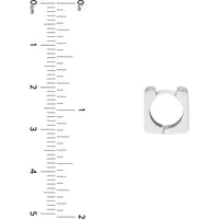 Olas d'Oro - 14K White Gold Small Square Hoop Earrings - 10.50mm