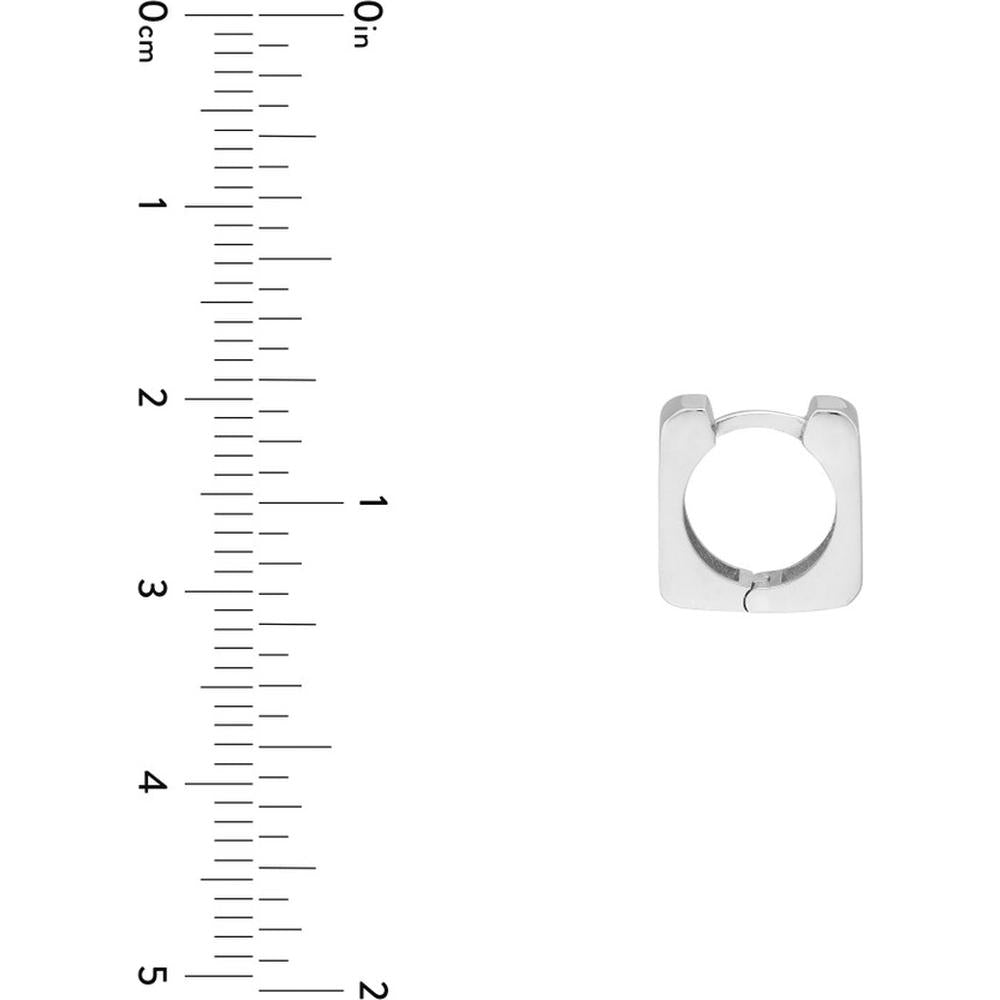 Olas d'Oro - 14K White Gold Small Square Hoop Earrings - 10.50mm