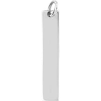 Olas d'Oro - 14K White Gold Small Vertical Bar Engravable Charm Pendant - 0.95 Grams