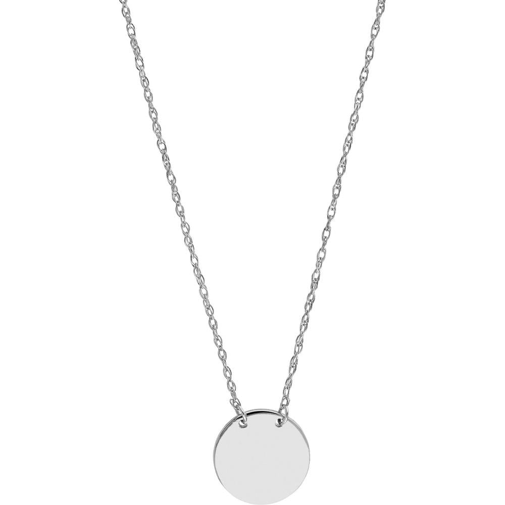 Olas d'Oro - 14K White Gold "So You" Mini Disc Adjustable Necklace with Polished Finish