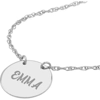 Olas d'Oro - 14K White Gold "So You" Mini Disc Adjustable Necklace with Polished Finish