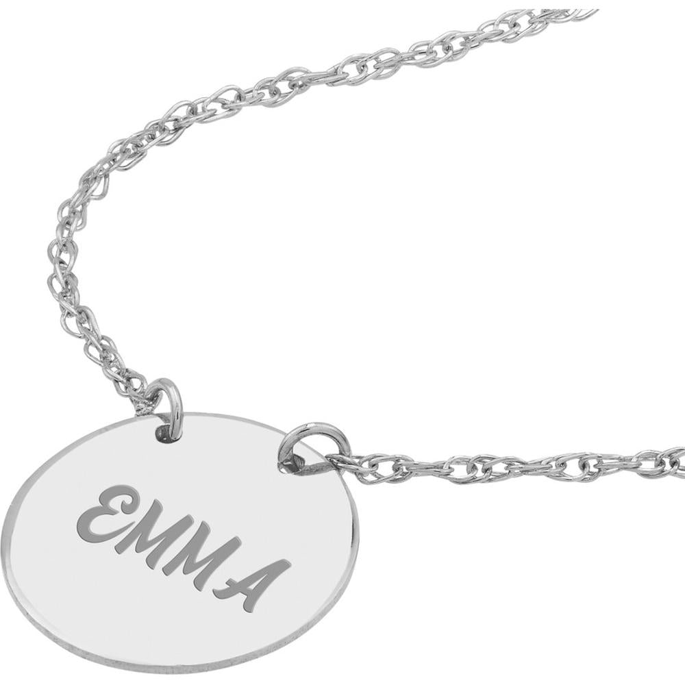 Olas d'Oro - 14K White Gold "So You" Mini Disc Adjustable Necklace with Polished Finish
