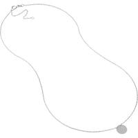 Olas d'Oro - 14K White Gold "So You" Mini Disc Adjustable Necklace with Polished Finish
