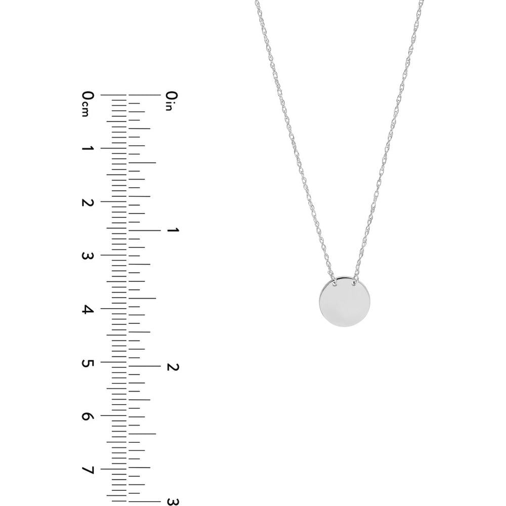 Olas d'Oro - 14K White Gold "So You" Mini Disc Adjustable Necklace with Polished Finish