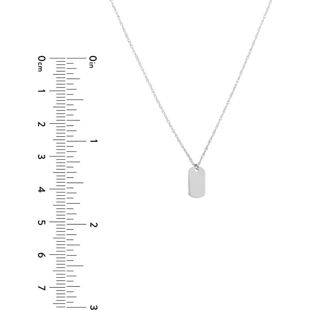 Olas d'Oro - 14K White Gold So You Mini Dog Tag Adjustable Necklace - Personalized Pendant