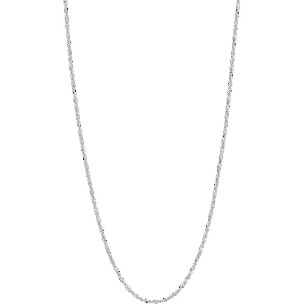 Olas d'Oro - 14K White Gold Sparkle Chain Necklace - 1.45mm - 24" Length
