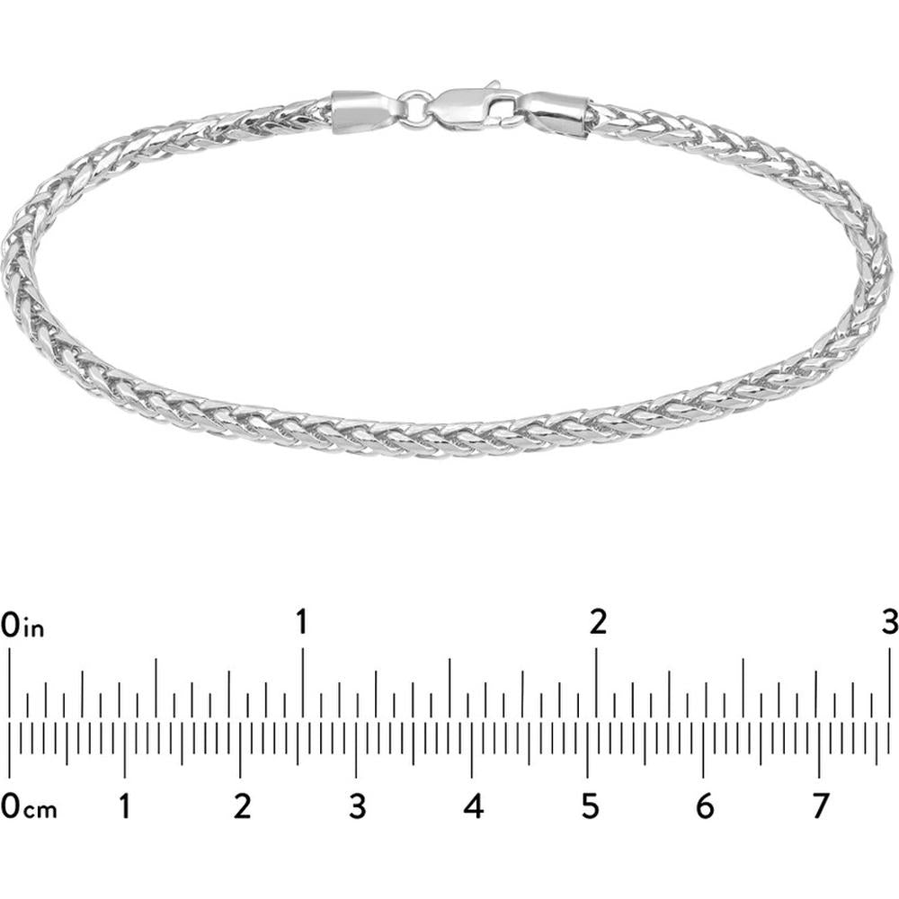 Olas d'Oro - 14K White Gold Spiga Chain Bracelet - 3.40mm, 3.85 Grams Total Weight
