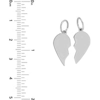 Olas d'Oro - 14K White Gold Split Heart Drop Earrings - Engravable Charm Design