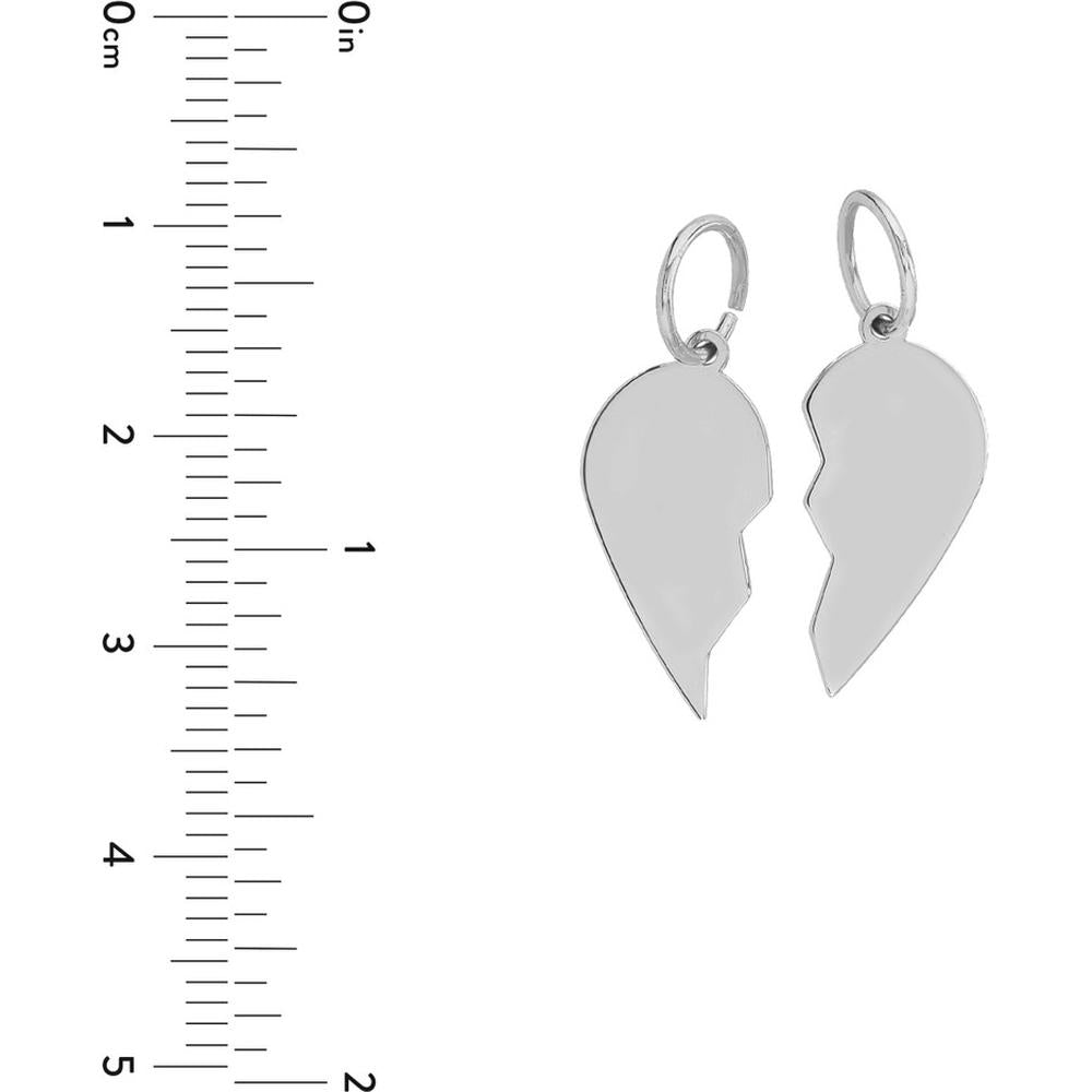 Olas d'Oro - 14K White Gold Split Heart Drop Earrings - Engravable Charm Design