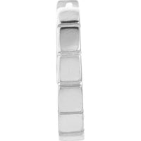 Olas d'Oro - 14K White Gold Square Design Huggie Hoop Earrings with Polished Finish