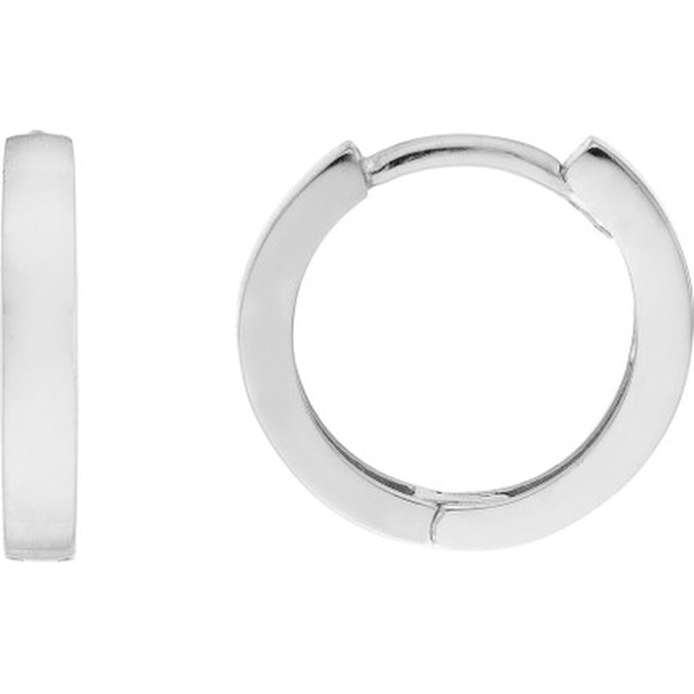 Olas d'Oro - 14K White Gold Square Tube Mini Hoop Earrings 1.10 Grams Total Weight