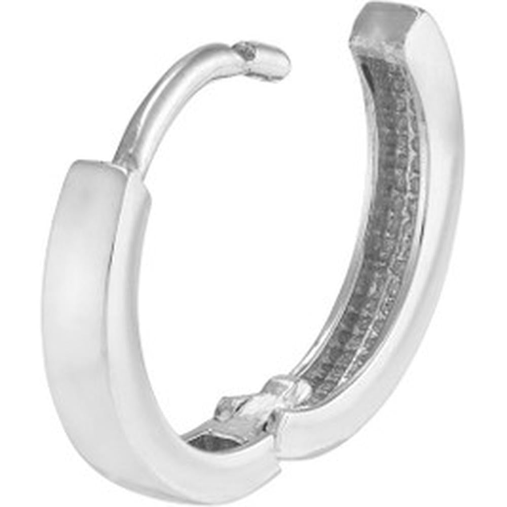 Olas d'Oro - 14K White Gold Square Tube Mini Hoop Earrings 1.10 Grams Total Weight