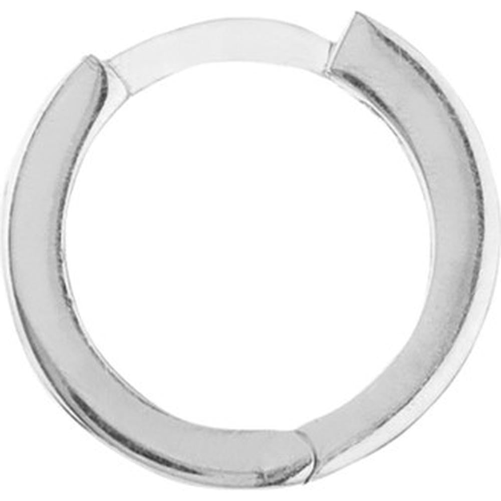 Olas d'Oro - 14K White Gold Square Tube Round Hoop Huggie Earrings - 1.23 Grams