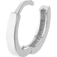 Olas d'Oro - 14K White Gold Square Tube Round Hoop Huggie Earrings - 1.23 Grams