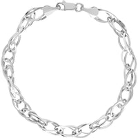 Olas d'Oro - 14K White Gold Square Wire Hollow Link Bracelet - 5.40mm, 4.07 Grams