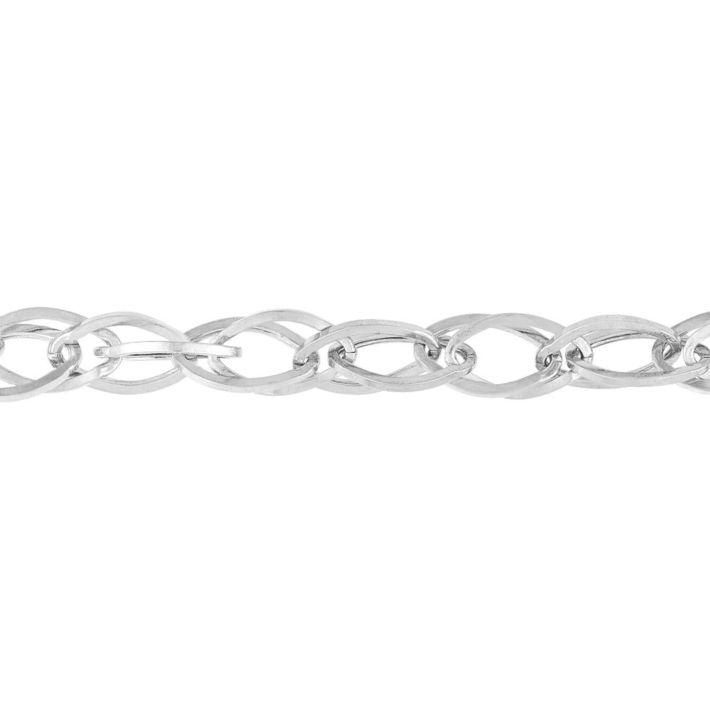 Olas d'Oro - 14K White Gold Square Wire Hollow Link Bracelet - 5.40mm, 4.07 Grams