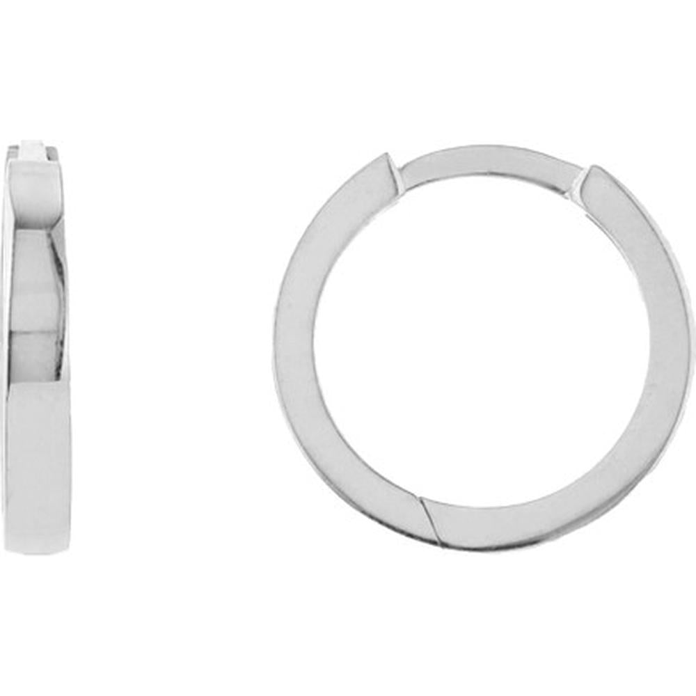 Olas d'Oro - 14K White Gold Square Wire Hoop Earrings - Elegant and Minimalist Design