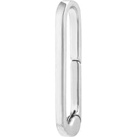 Olas d'Oro - 14K White Gold Square Wire Oval Designer Push Lock - 1.65g Weight