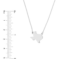 Olas d'Oro - 14K White Gold States Plain Map Necklace with Optional Diamond Bezel - Custom State Pendant