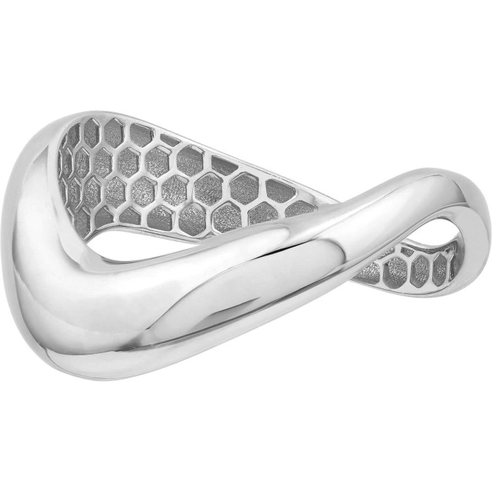 Olas d'Oro - 14K White Gold Swirl Band Ring - Size 8 - 1.74 Grams