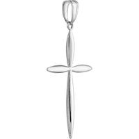 Olas d'Oro - 14K White Gold Tapered Cross Pendant 1.00 Grams Total Weight