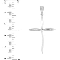Olas d'Oro - 14K White Gold Tapered Cross Pendant 1.00 Grams Total Weight