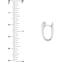 Olas d'Oro - 14K White Gold Tapered Oval Mini Hoop Earrings with Snap-Lock Clasp