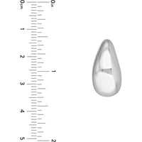 Olas d'Oro - 14K White Gold Teardrop Dome Earrings - Lightweight 3.40 Grams