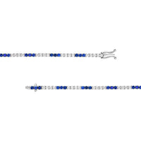 Olas d'Oro - 14K White Gold Tennis Bracelet with Alternating Diamonds and Sapphires - 2-1/4 Carat Total Carat Weight