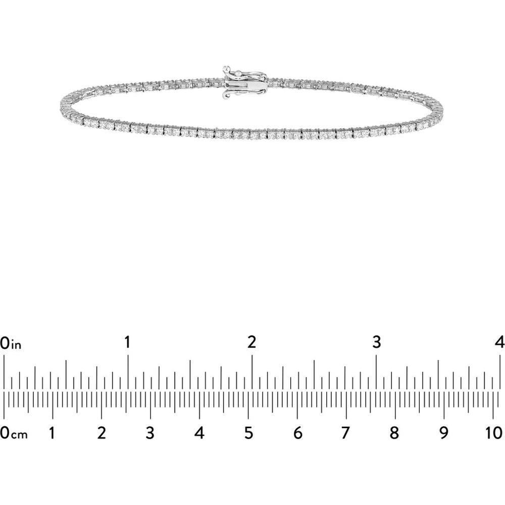 Olas d'Oro - 14K White Gold Tennis Bracelet with Round Diamonds - 1.33 Carat Total Diamond Weight