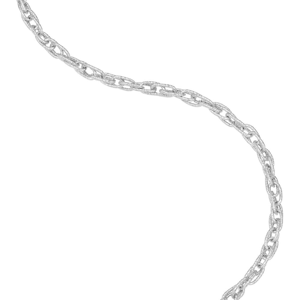 Olas d'Oro - 14K White Gold Textured Double Cable Chain Bracelet - 1.90 Grams