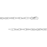 Olas d'Oro - 14K White Gold Textured Double Cable Chain Bracelet - 1.90 Grams