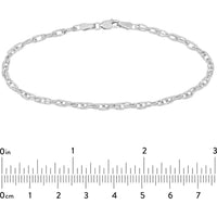Olas d'Oro - 14K White Gold Textured Double Cable Chain Bracelet - 1.90 Grams