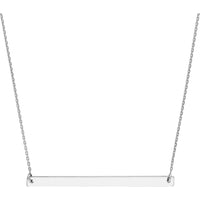 Olas d'Oro - 14K White Gold Thin Bar Adjustable Necklace with Lobster Clasp