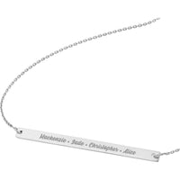 Olas d'Oro - 14K White Gold Thin Bar Adjustable Necklace with Lobster Clasp
